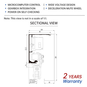 Kit de <span class=keywords><strong>Puerta</strong></span> <span class=keywords><strong>Corredera</strong></span> Automática con Control por Microprocesador, Fácil <span class=keywords><strong>Instalación</strong></span>, Bajo <span class=keywords><strong>Precio</strong></span>, <span class=keywords><strong>Motor</strong></span> sin Escobillas de CC de 50W para Centros Comerciales, Hoteles, Hospitales, 150 kg - Product Image 4