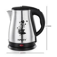 Bouilloire électrique en acier inoxydable HALEY 2L, ébullition rapide, arrêt automatique, sans BPA, utilisation hôtelière, chauffe-eau portable