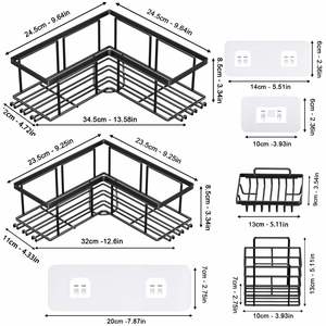 Estantes de Cesta para Accesorios de Baño de Alta Calidad, Organizador de Almacenamiento sin Perforación, Estante Esquinero para Ducha de Montaje en Pared - Product Image 2