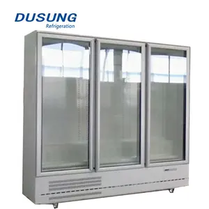 DUSUNG 1500L सुविधा की दुकान प्रशीतन कांच दरवाजा फ्रीजर