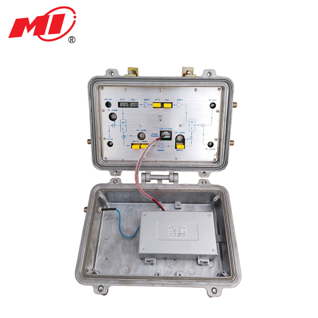 1GHz Bandwidth CATV Signal Trunk Outdoor RF Amplifier 60V HFC Network Bi-Directional Low Noise 38dB Gain -40~+55 Operating