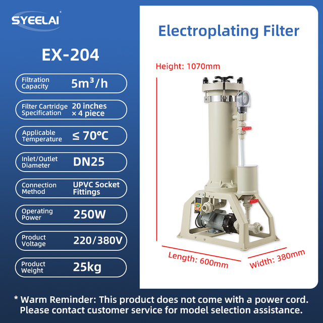 20 Inch 4-Core Chemical Filtration Machine for Electroplating,PP Chemical Filter for Chemical Electroplating Water Treatment