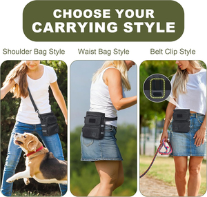 Pochette à friandises pour chien NIBAO, 3 façons de porter le sac de promenade pour chien avec un grand compartiment intérieur amovible, ceinture ajustable à la taille - Product Image 6