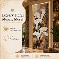Mosaïque murale en verre artisanal avec fleurs, carreaux décoratifs pour l'intérieur, salon, cuisine, salle de bain