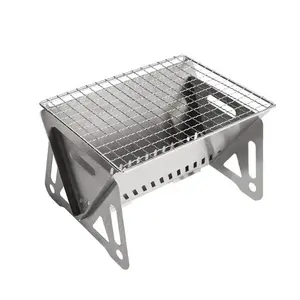 Factory Sale Outdoor Barbecue Folding Grill Portable Garden Stainless Steel Camping BBQ Charcoal Oven Detachable Stove
