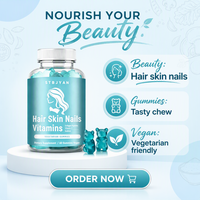 Complément alimentaire en gommes à la biotine et aux vitamines pour la beauté de la peau, des cheveux et des ongles, pour adultes, favorisant la croissance des cheveux et la force des ongles, gommes en forme d'ours, OEM ODM GMP, logo personnalisé