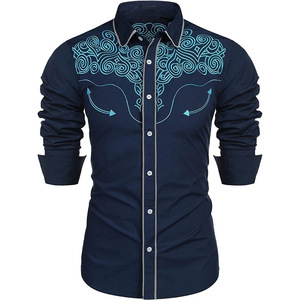Chemises Western Tendance <span class=keywords><strong>Cowboy</strong></span> Vintage Personnalisées Col Classique Dernières Tendances Chemises Casual Manches Longues <span class=keywords><strong>Chemise</strong></span> <span class=keywords><strong>Homme</strong></span> - Product Image 5
