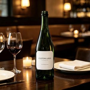 Bouteille de vin en verre vert foncé personnalisée vide 750 ml, bouteille de vin de <span class=keywords><strong>Bourgogne</strong></span> avec étiquette logo personnalisée pour vin <span class=keywords><strong>blanc</strong></span> <span class=keywords><strong>Chardonnay</strong></span>, vente en gros - Product Image 5