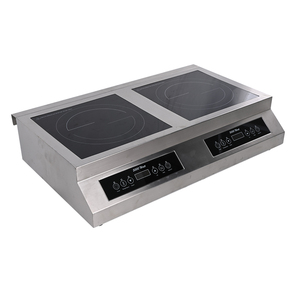 Table de cuisson à induction en acier inoxydable avec 2 brûleurs et double zone pour appareils de cuisine AM-CD205, conception à double zone pour cuisiner deux plats simultanément - Product Image 5