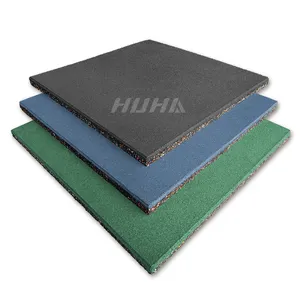 Kids playground mat safety flooring play area rubber outdoor mat anti-slip rubber tiles outdoor in good quality HUHA Factory