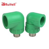 Coude flexible carré en PPR à filetage extérieur, certifié CE/ISO, durable 50 ans, pour accessoires de tuyauterie d'alimentation en eau, fabriqué en Chine