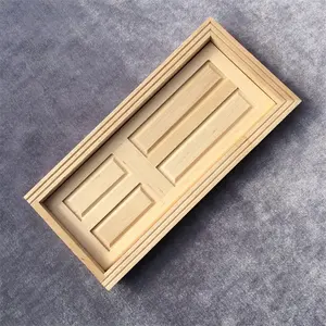 1:12 Doll house Miniature Furniture Unfinished Wooden Door DIY Wood 4 Panel Door unpainted Door