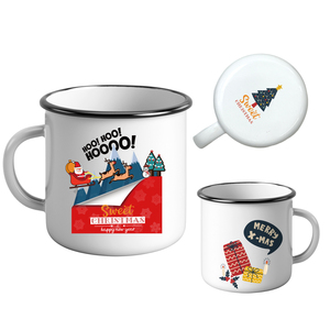 12oz <strong>Customized</strong> Iron Coffee Enamel <strong>Mug</strong> Vintage Tea Cup Logo <strong>Printed</strong> <strong>Design</strong> Travel Camping Metal Enamel <strong>Mug</strong> for Christmas Gift - Product Image 2