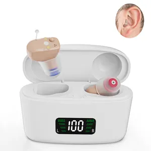 Heiße Trend produkte Medizinische wiederauf ladbare Magnetkontakt-Lade koffer Tragbare Mini-Digital-Ohr-CIC-Hörgeräte Unsichtbar