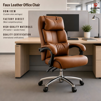 Chaise de bureau en cuir PU ALINUNU, directement de l'usine, chaise de bureau ergonomique pour cadres avec appuie-tête réglable