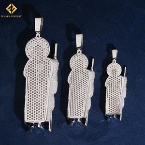 Pendentif San Judas en Moissanite Certifiée GRA, Argent S925, Diamant VVS, Pendentif Saint Jude Thaddeus Sertie de Diamants, Bijoux Hip Hop pour Hommes - Product Image 3
