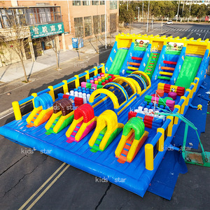 Parc gonflable écologique commercial avec toboggan combiné et château sauteur, capacité de 1000 kg pour 25 enfants, parc d'attractions extérieur - Product Image 3