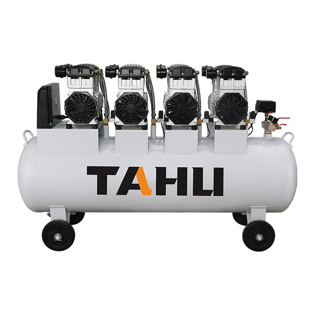 High Capacity Portable 200 Liter Oil-Free Air Compressor with Air Cooling for Dental Chair 0.8Mpa