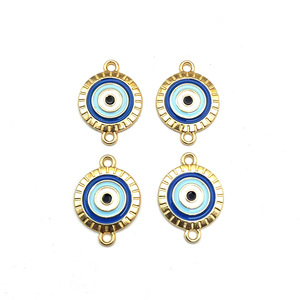 Breloques Œil Turc en Alliage de Zinc, Pendentif Double Anneau Gouttelette, Accessoires de Bijoux pour Bracelet et Collier, Ornement de Mode Unisexe - Product Image 1
