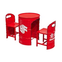 Ensemble de meubles de bar d'extérieur de style industriel rouge combinaison de table de chaise commerciale pour les magasins de hamburgers aires de repos avec de l'huile