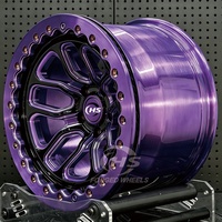 Jantes forgées décalées 15x10 17/18x5 True Beadlock Drag Racing personnalisées violettes pour Challenger SRT Shelby GT500 Huracan