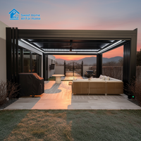 Kit de quincaillerie pour pergola en aluminium Sweet Home, auvent rétractable motorisé à LED pour extérieur, gazebo imperméable