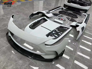 Runde pièces automobiles les mieux classées pour mercedes-benz <span class=keywords><strong>AMG</strong></span> <span class=keywords><strong>GTS</strong></span> mise à niveau série noire demi-Kit de carrosserie en Fiber de carbone becquet de capot de pare-chocs de voiture - Product Image 3