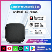 Boîtier AI Android 13 sans fil OEM pour CarPlay et Android Auto, Qualcomm 8 cœurs 4+64G/8+128G, navigation GPS à écran partagé, 4G LTE pour voiture