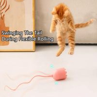 Nouveau design-Jouet interactif pour chat à queue magique-Rotation à 360 °, matériau en silicone souple-Jouet engageant pour chats à la maison ou à l'extérieur