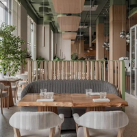 Songdesign Tables à manger au design moderne et luxueux Ensemble de chaises Mobilier de restaurant commercial en bois massif pour hôtels cafés fermes