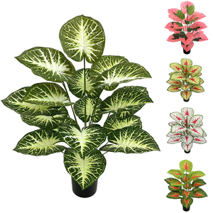 Fausse plante décorative d'intérieur, bonsaï artificiel petites plantes grandes feuilles sans <span class=keywords><strong>pot</strong></span>, <span class=keywords><strong>pot</strong></span> de fleur intérieur avec fleur artificielle - Product Image 5