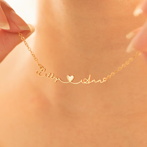 Collier avec nom en forme de cœur en acier inoxydable plaqué or 18 carats pour <span class=keywords><strong>couple</strong></span> Lateefah, certification CE, cadeaux pour la Saint-Valentin - Product Image 4