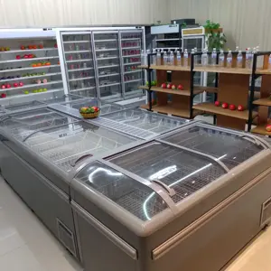 Supermarkt Energy Drink Display Kühlschrank vertikal 515L Mini Island Gefrier schrank