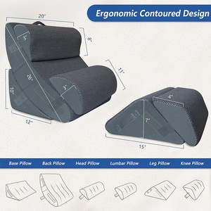 Du Babo U Shape Memory Foam Backrest Pillow Ergonomic Lumbar Support For Reading And <b>Bed</b> Rest - Product Image 4