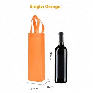 Bolsa de Embalaje para Vino, Bolsa de Mano para Botellas, No Tejida, Simple o Doble, Laminada, con Logotipo Imprimible, Ecológica - Product Image 5