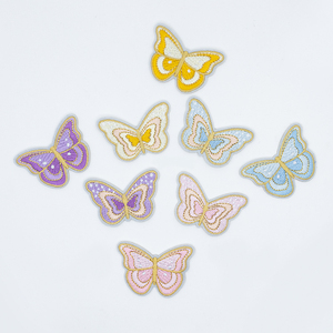 Sắt-on bướm Bow Chenille các bản vá lỗi, tùy chỉnh thêu patchsuitable cho áo khoác ngoài - Product Image 1