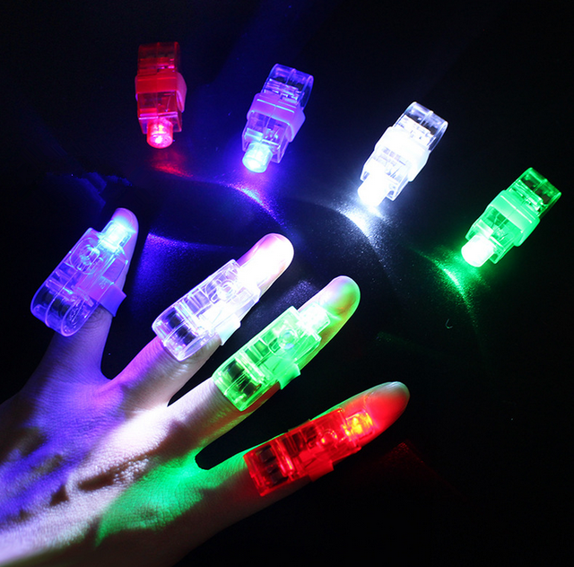 Wholesale LED Finger Laser Light Rings with Color-Changing Effects, Ideal for Parties and Bars