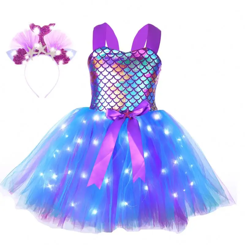2024 головной убор русалка юбка-пачка пикантные платья для маленьких девочек нарядное платье для детей на день рождения платья принцессы для девочек