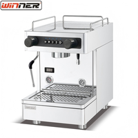 Machine à café expresso semi-automatique italienne en acier inoxydable pour comptoir, idéale pour les distributeurs de bars à café