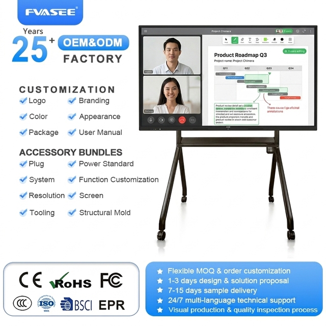 Wholesale Price Interactive All-in-One Android 14 4K LED Interactive Whiteboard 20-Point Touch Screen for Education Business Use