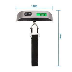 เครื่องชั่งน้ำหนักกระเป๋าเดินทางแบบดิจิตอล ชั่งได้สูงสุด 50 กก. หน้าจอ LCD ตัวเครื่องโลหะ พกพาสะดวก สำหรับชั่งกระเป๋าเดินทางและสินค้าขนส่ง - Product Image 4