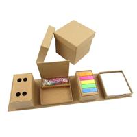 Ensemble de notes de bureau de cube magique promotionnel bloc-notes collant avec porte-stylo et porte-cartes impression de LOGO