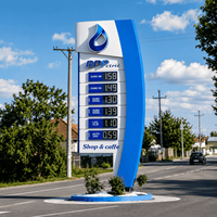 Totem d'affichage LED étanche en métal sur pied pour prix de carburant, idéal pour l'image de marque des stations-service en extérieur
