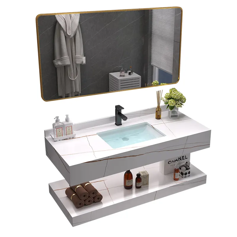Lanjia AYT015-70 2022新しい28インチ28インチ高級モダンバニティシンクバスルーム洗面化粧台新しいデザインのバスルーム洗面化粧台とシンク