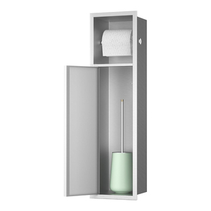 304 SUS Multi-functional <strong>Tissue</strong> <strong>Dispenser</strong> Trash Can Toilet Brush Holder Bathroom Concealed Recessed Niche Toilet Paper Holder