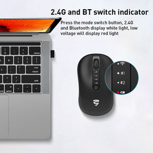 Mouse pribadi OEM terbaru, tetikus komputer tanpa kabel 2.4G + BT ergonomis Mini komputer Pc 2024 - Product Image 2