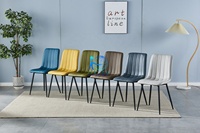 OKAY Furniture Chaise de salle à manger moderne et luxueuse pour hôtel et restaurant Chaise de salle à manger en velours tufté velours avec pied en métal