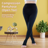 Collants de compression respirants à bout ouvert pour femmes, 20-30 mmHg, qualité médicale, pour le soulagement des varices et des gonflements
