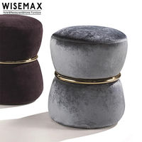 WISEMAX mobilier de salon de luxe canapé pouf latéral repose-pieds ottoman sous le bureau tabouret de maquillage en velours tabouret ottoman rond