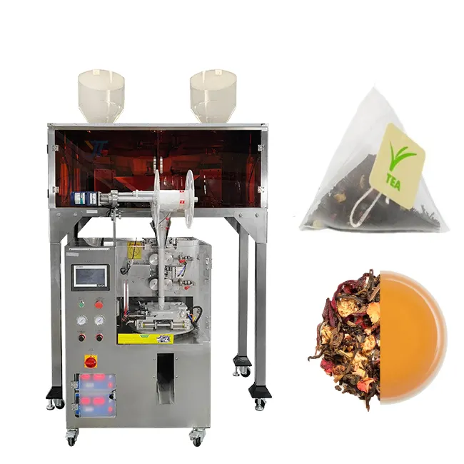 Otomatik 10g 15g 30g bitkisel çay Oolong çay üçgen naylon çay poşeti dize etiket ile paketleme makinesi